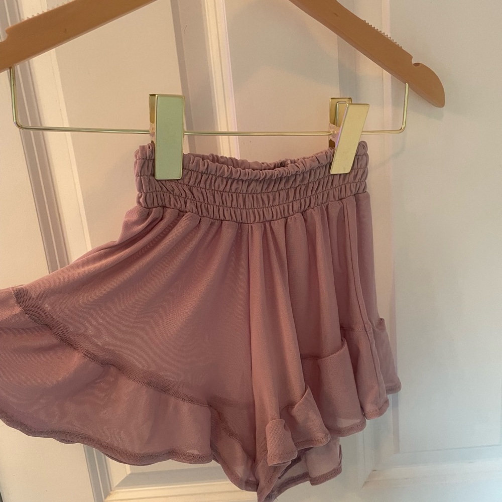 Lilac Sheer dance shorts